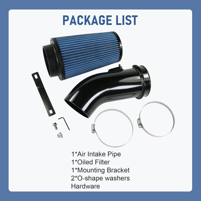 LDMINDA 4" Cold Air Intake Pipe Kit with Oiled Filter, Filter System Replacement for 2011-2016 Ford Power stroke Diesel Engine 6.7L, F-250 F-350 F-450 Super Duty 6.7L Diesel (2011 2012 2013 2014 2015 2016) - Image 5